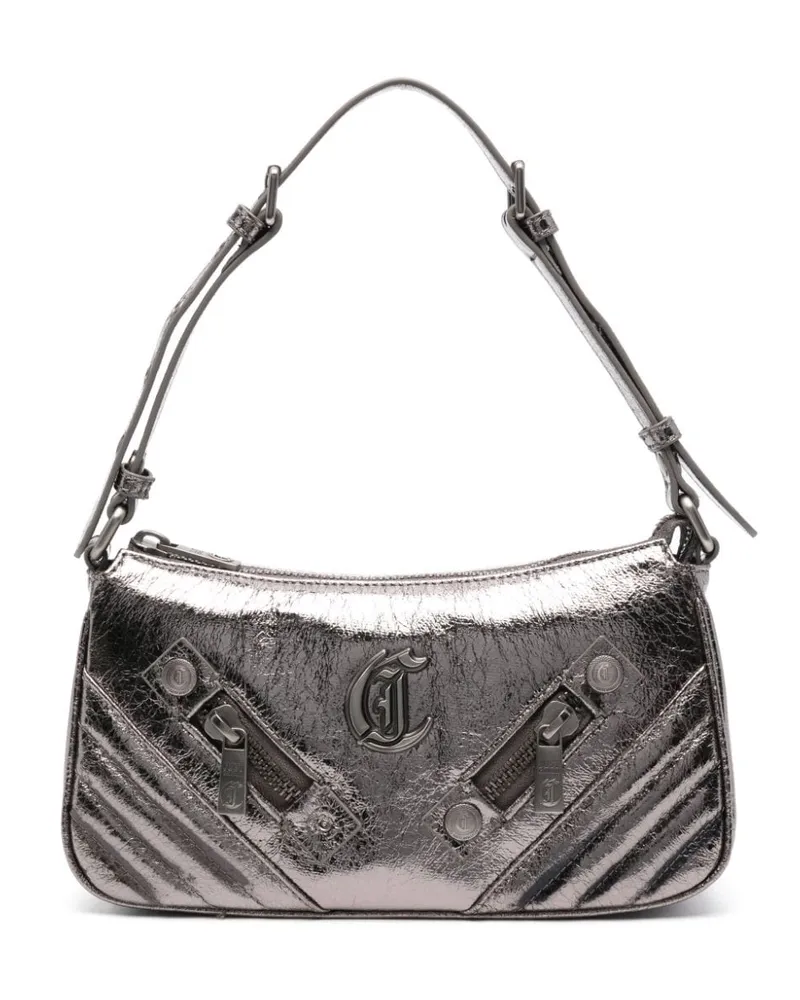 Just Cavalli Schultertasche im Metallic-Look - Silber Silber