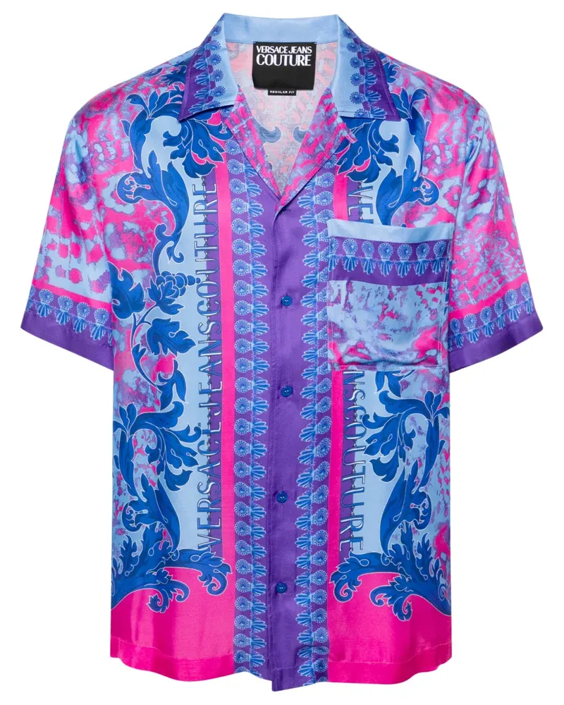 Versace Jeans Hemd mit Print-Mix - Blau Blau