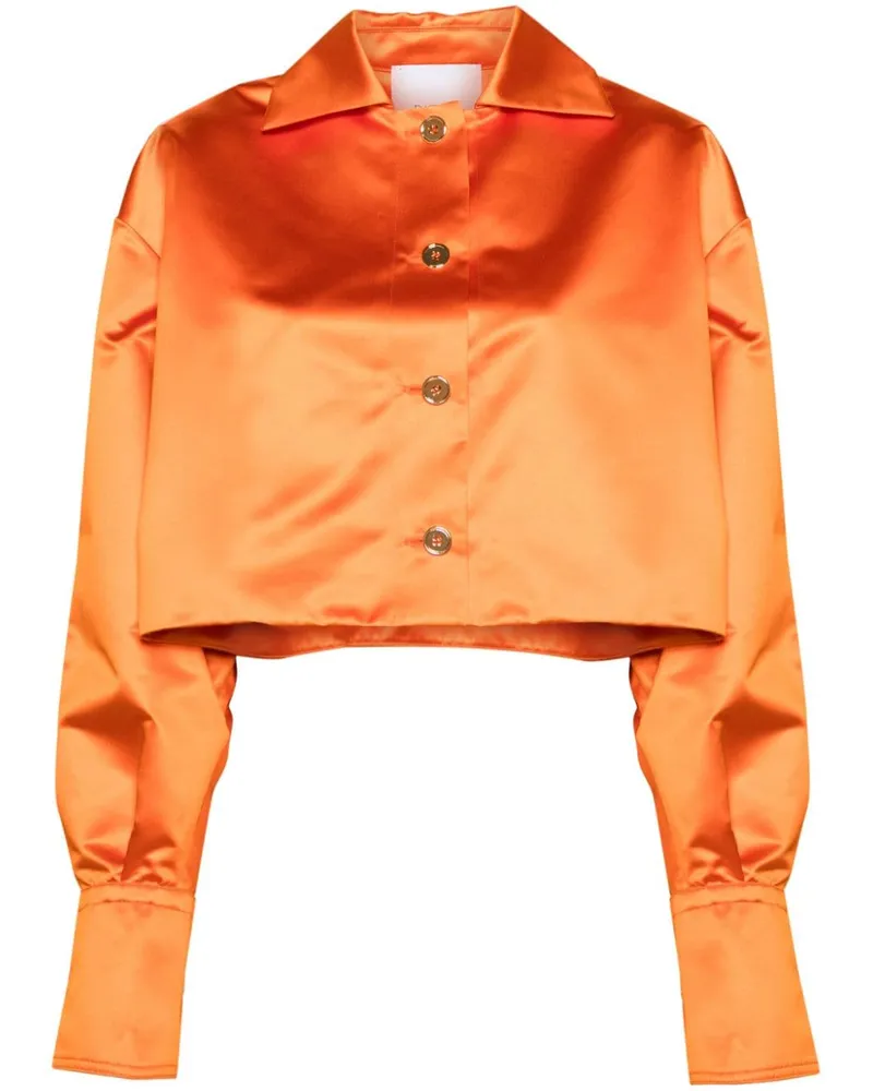 Patou Cropped-Hemdjacke aus Satin - Orange Orange