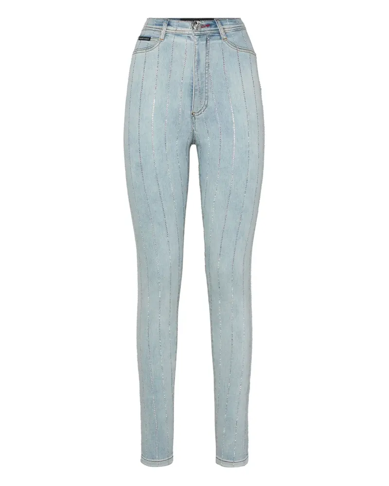 Philipp Plein crystal-embellished jeans - Blau Blau