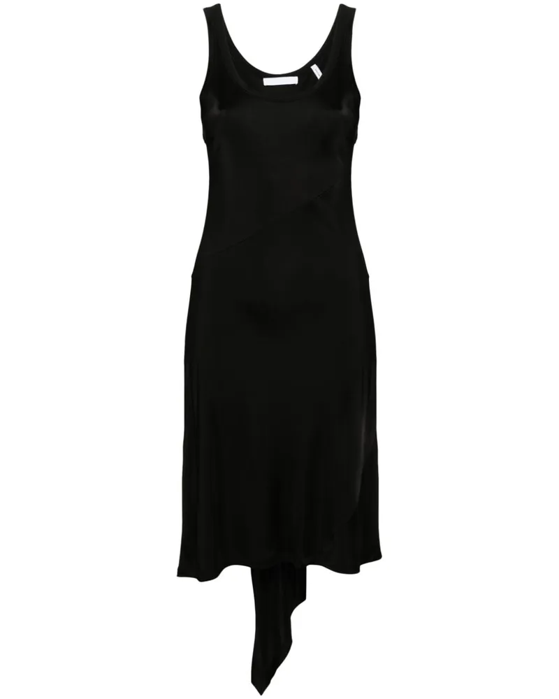Helmut Lang Midikleid mit asymmetrischem Saum - Schwarz Schwarz