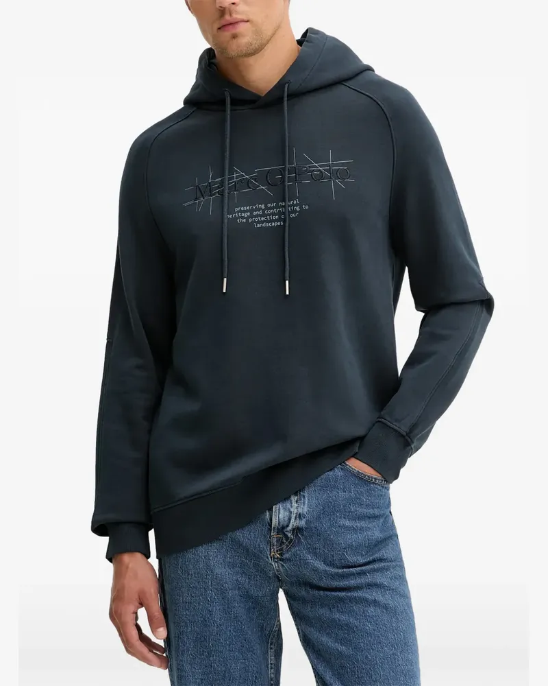 Marc O'Polo logo-embroidered hoodie - Blau Blau