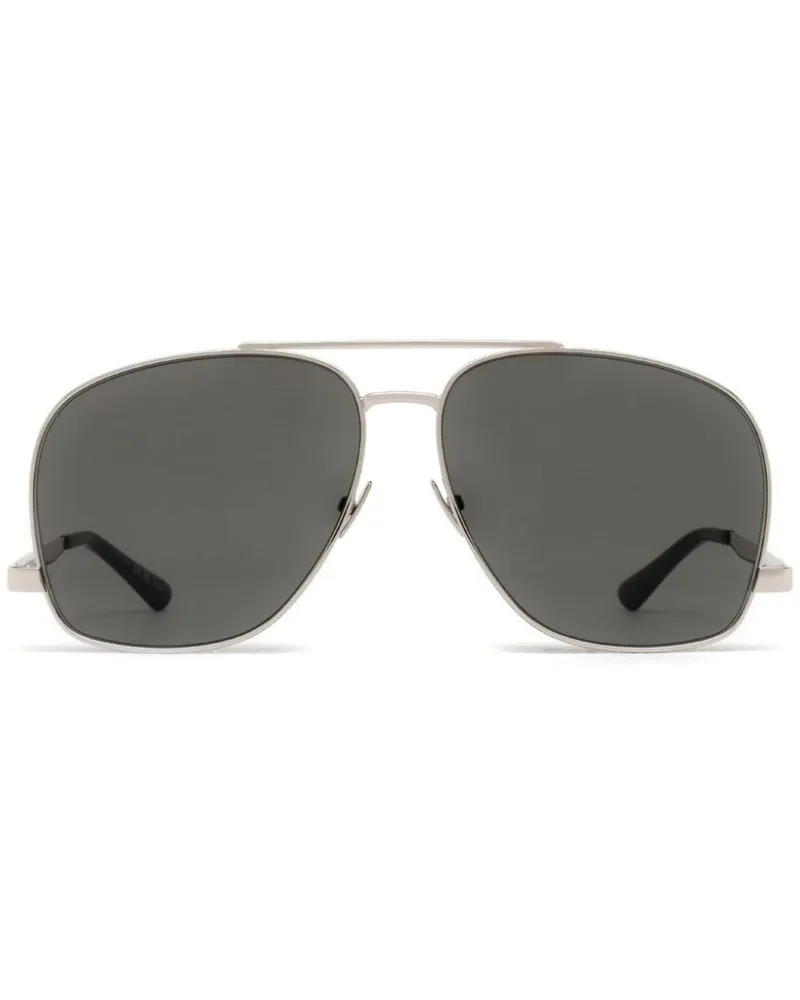 Saint Laurent Sonnenbrille mit Oversized-Gestell - Silber Silber