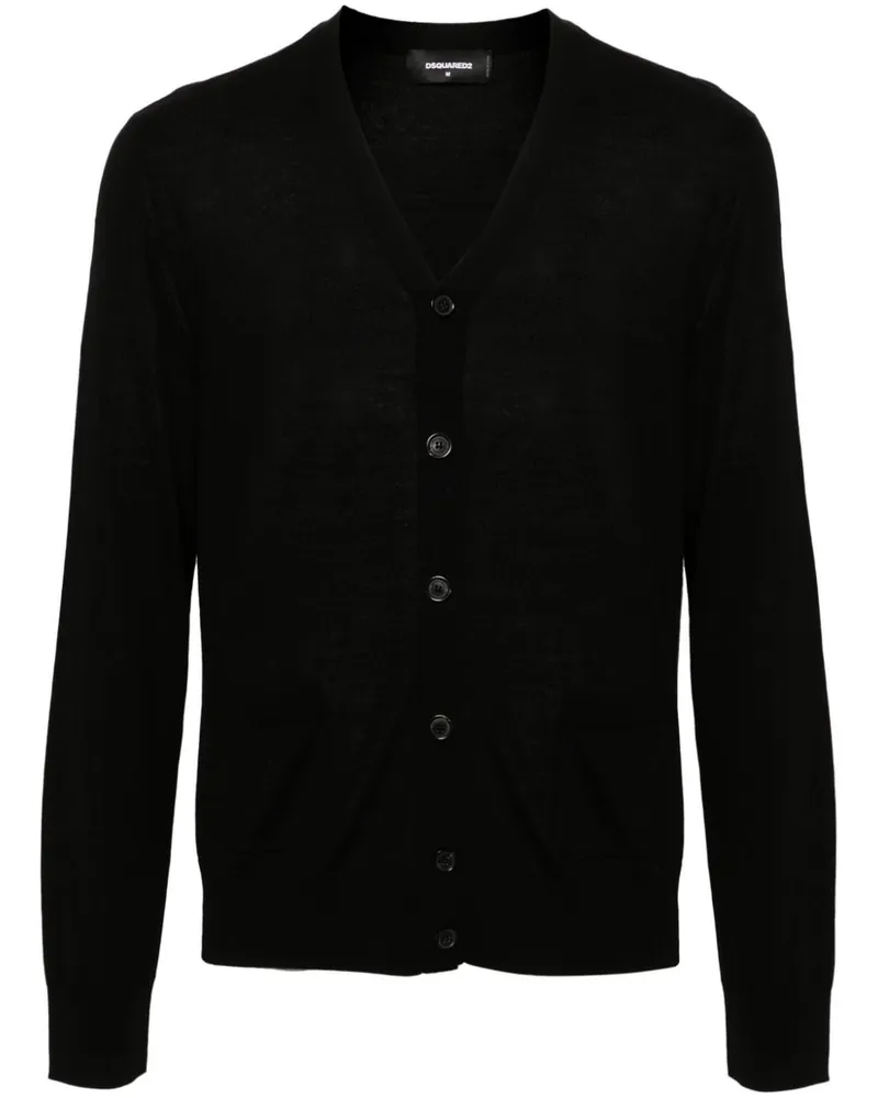 Dsquared2 Cardigan mit Logo-Stickerei - Schwarz Schwarz