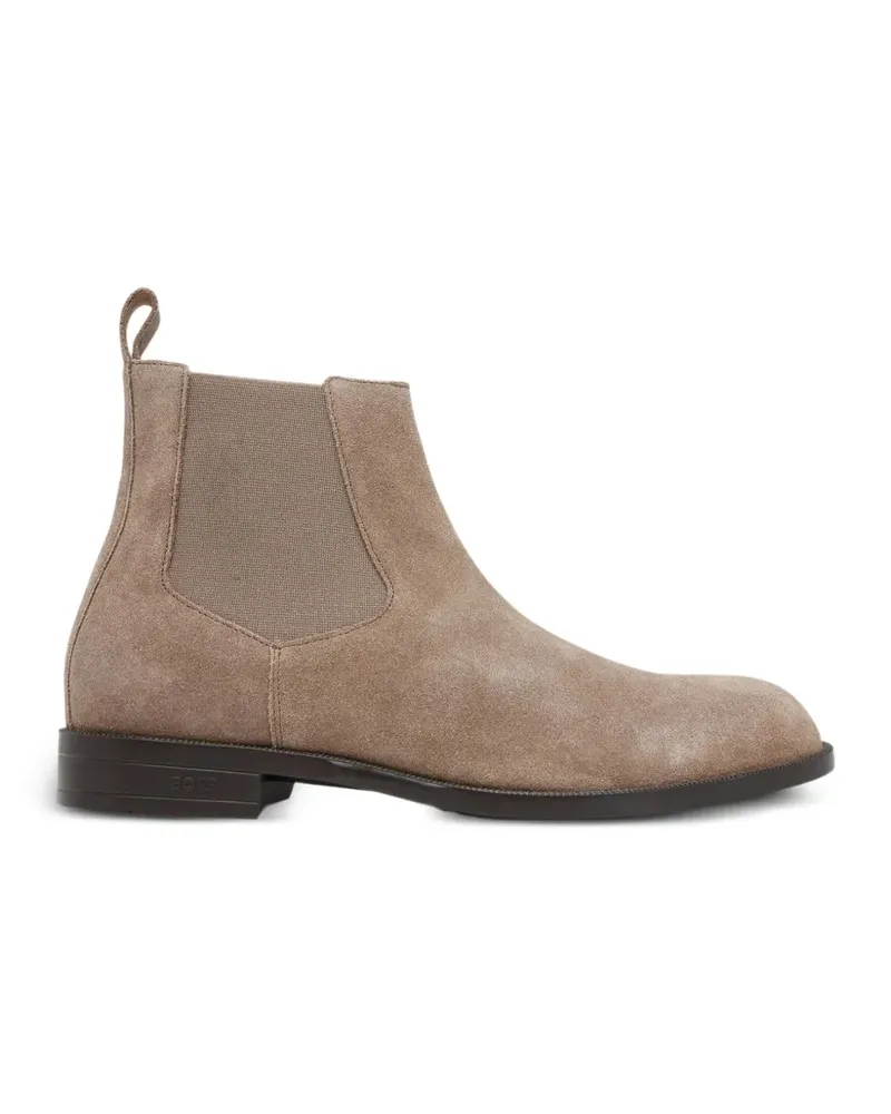 HUGO BOSS Chelsea-Boots aus Wildleder mit elastischen Einsätzen - Nude Nude