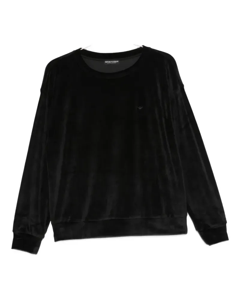 Emporio Armani velvet logo sweater - Schwarz Schwarz