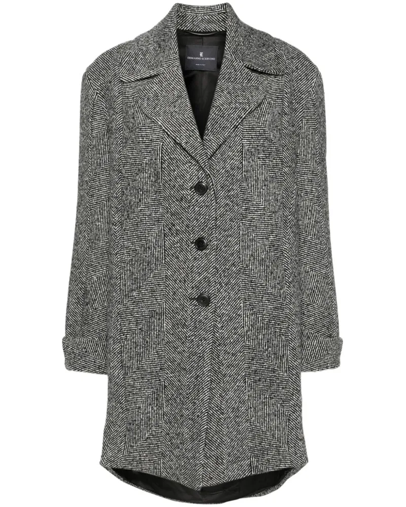 Ermanno Scervino Mantel mit Fischgrätenmuster - Schwarz Schwarz