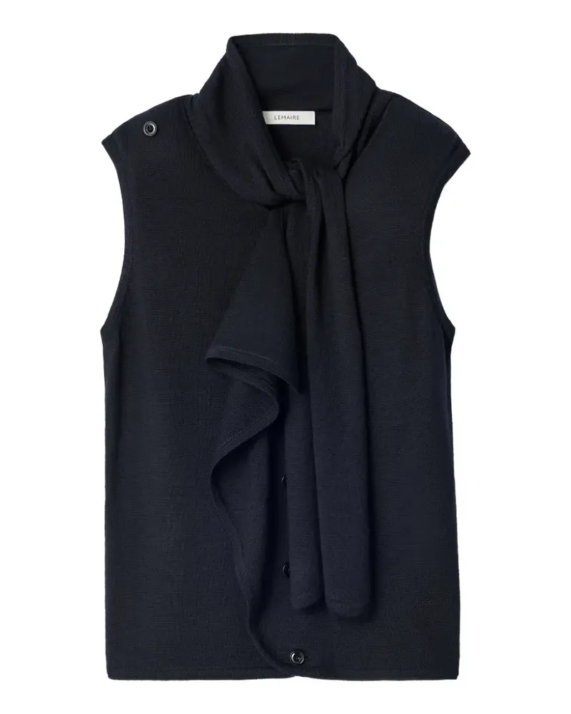 Christophe Lemaire asymmetrical cardigan in merino wool blend - Schwarz Schwarz