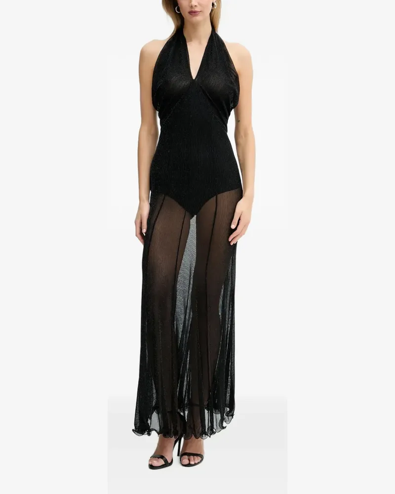 HAVEONE shimmering halterneck maxi dress - Schwarz Schwarz