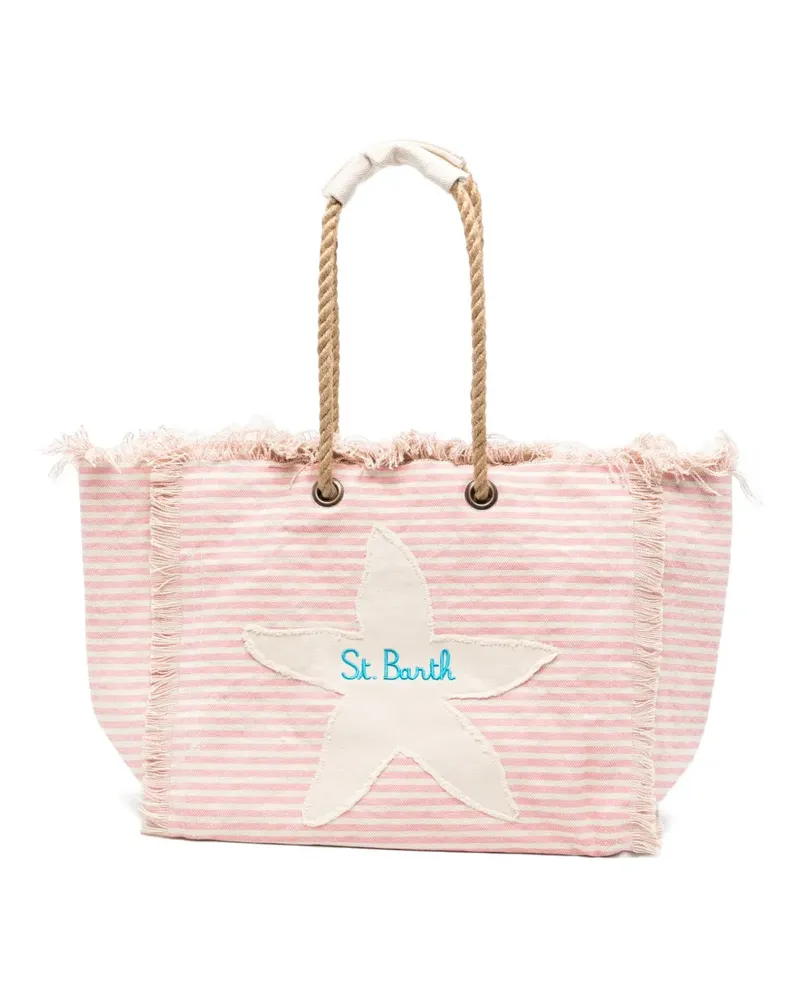 MC2 Saint Barth striped frayed beach bag - Rosa Rosa