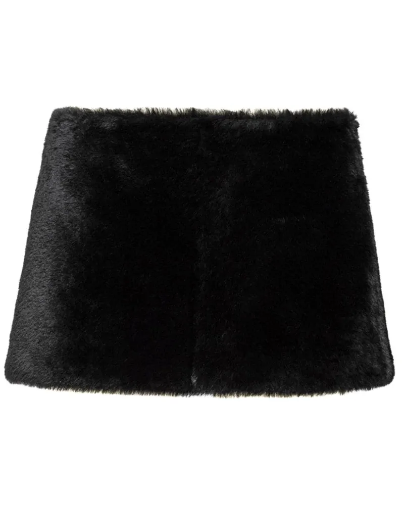 Prada Minirock aus Shearling - Schwarz Schwarz