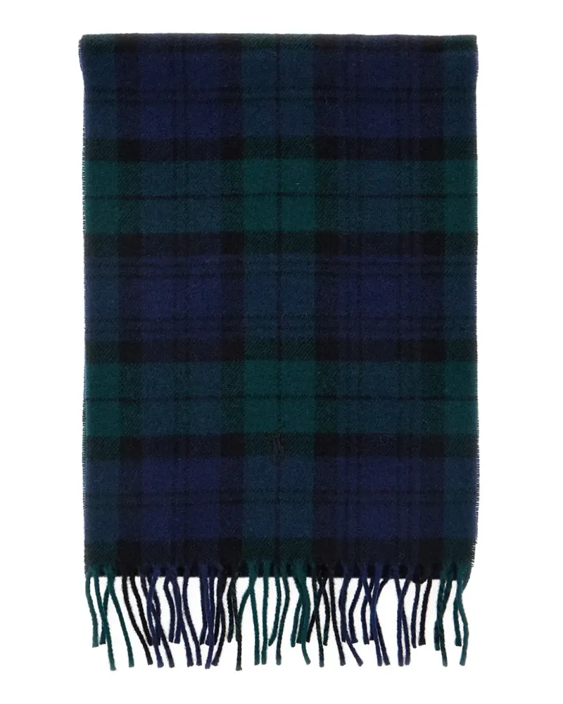Ralph Lauren embroidered-logo check-pattern scarf - Grün Grün