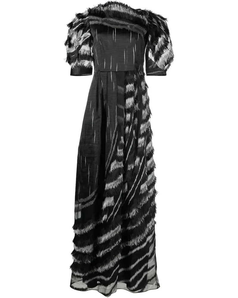 Alberta Ferretti Gestreiftes Abendkleid - Schwarz Schwarz