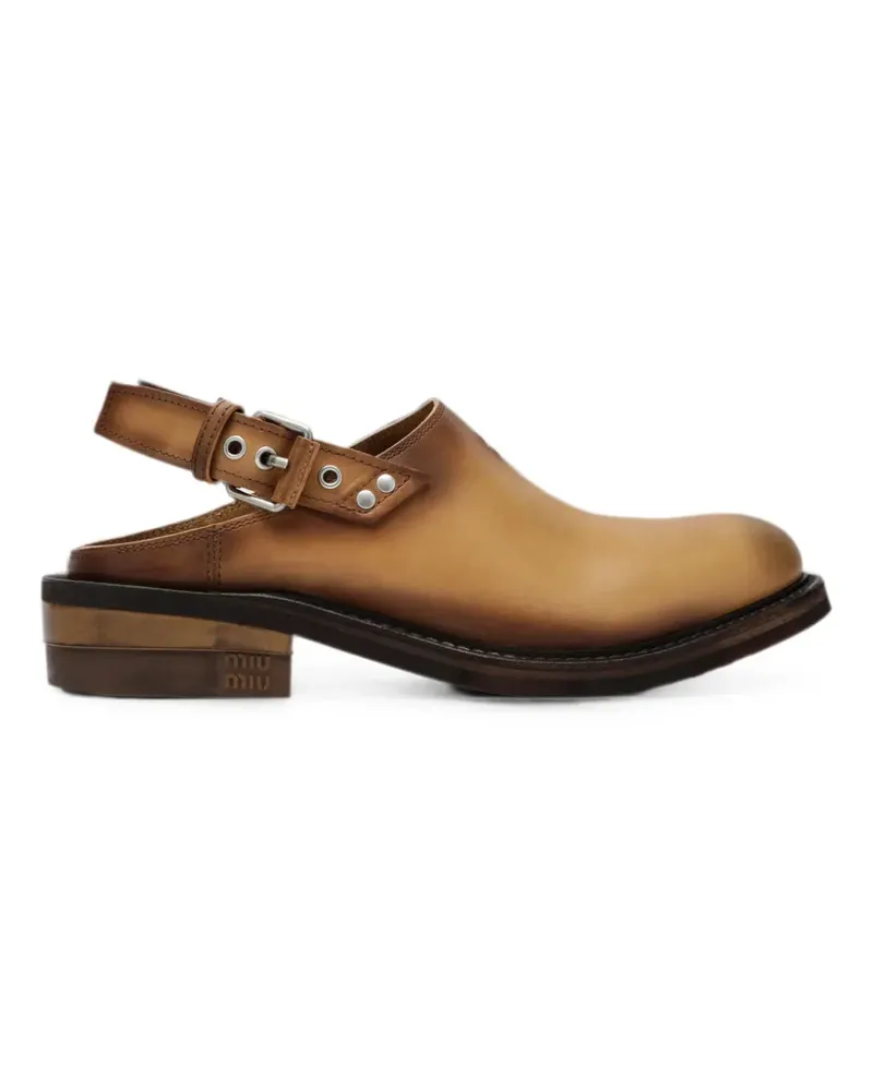 Miu Miu buckle-fastening slingback mules - Nude Nude
