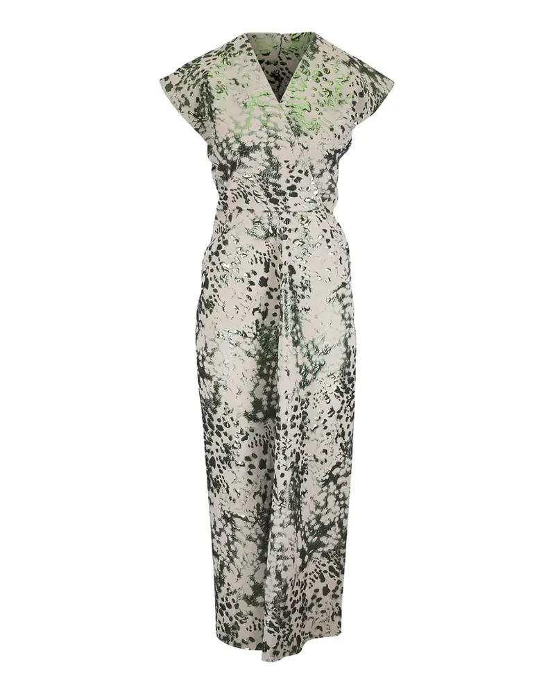 Zero + Maria Cornejo metallic-effect animal-print dress - Nude Nude