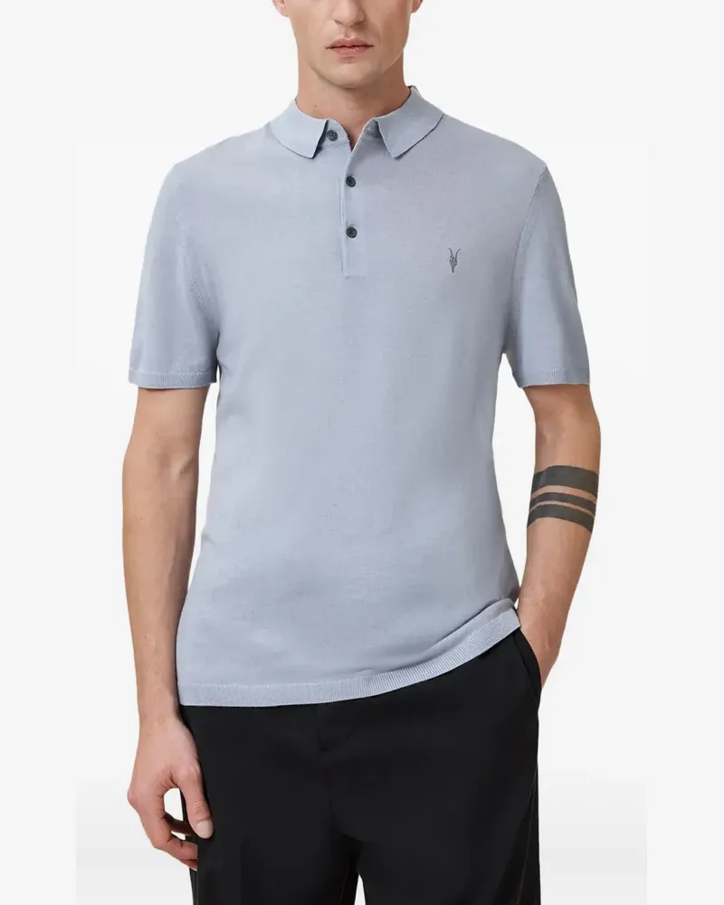 AllSaints Poloshirt mit Stickerei - Blau Blau