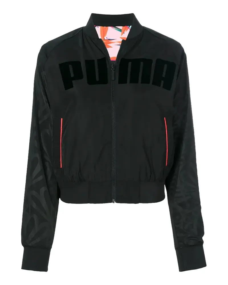 Puma reversible logo-print bomber jacket - Schwarz Schwarz
