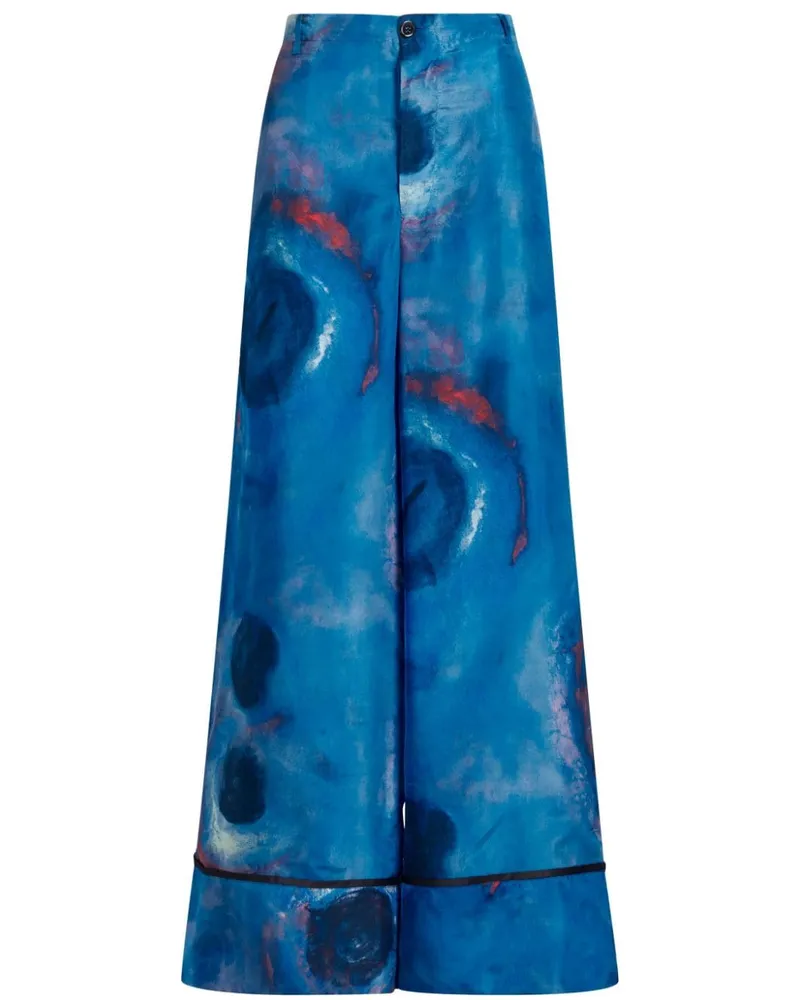 Marni High-Waist-Hose mit weitem Bein - Blau Blau