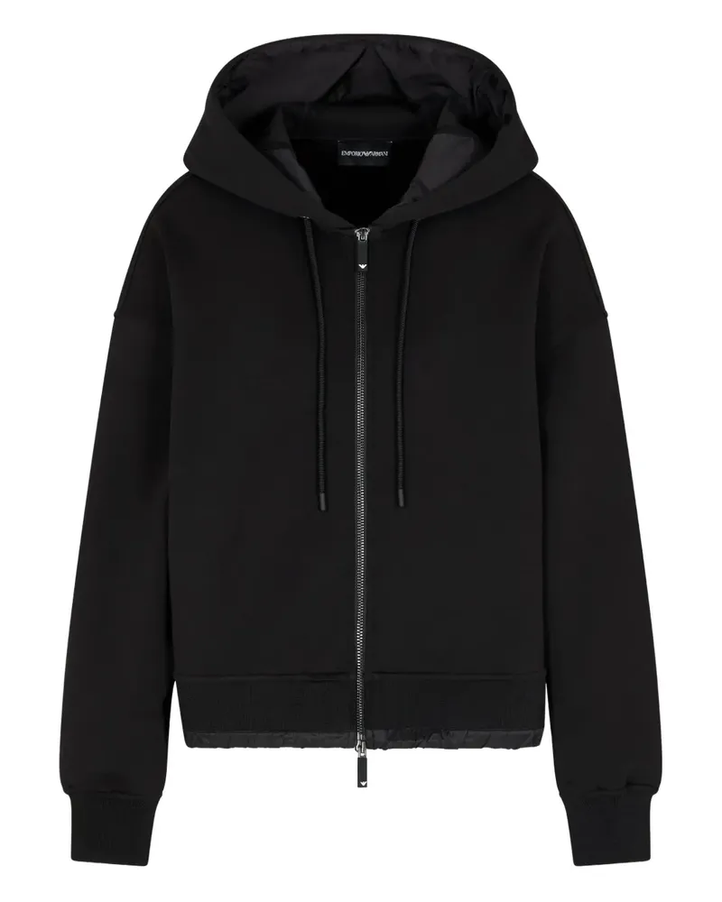 Emporio Armani Kapuzenjacke mit gestepptem Saum - Schwarz Schwarz