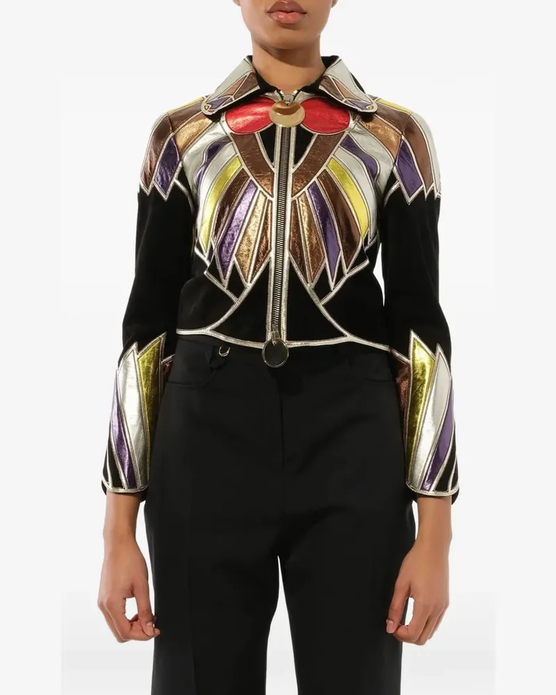 Givenchy Cropped-Jacke im Patchwork-Stil - Schwarz Schwarz
