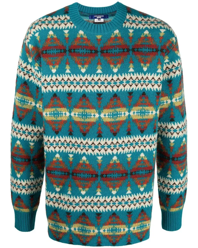 Junya Watanabe Pullover mit Intarsienmuster - Blau Blau