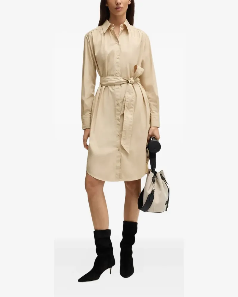 HUGO BOSS Hemdkleid mit Gürtel - Nude Nude