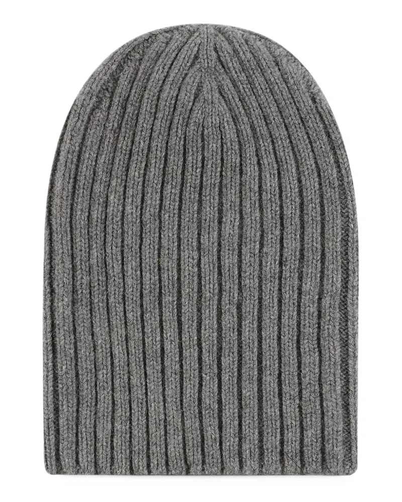 ARAGONA ribbed-knit cashmere beanie hat - Grau Grau