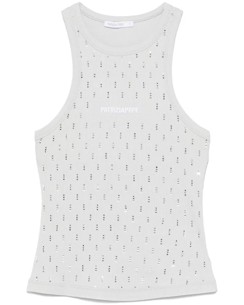 Patrizia Pepe Tanktop mit Logo-Stickerei - Silber Silber