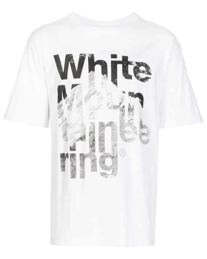 White Mountaineering T-Shirt mit Logo-Print Weiß