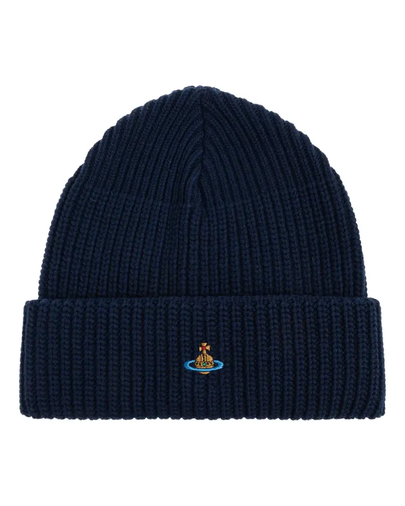 Vivienne Westwood ribbed orb beanie - Blau Blau