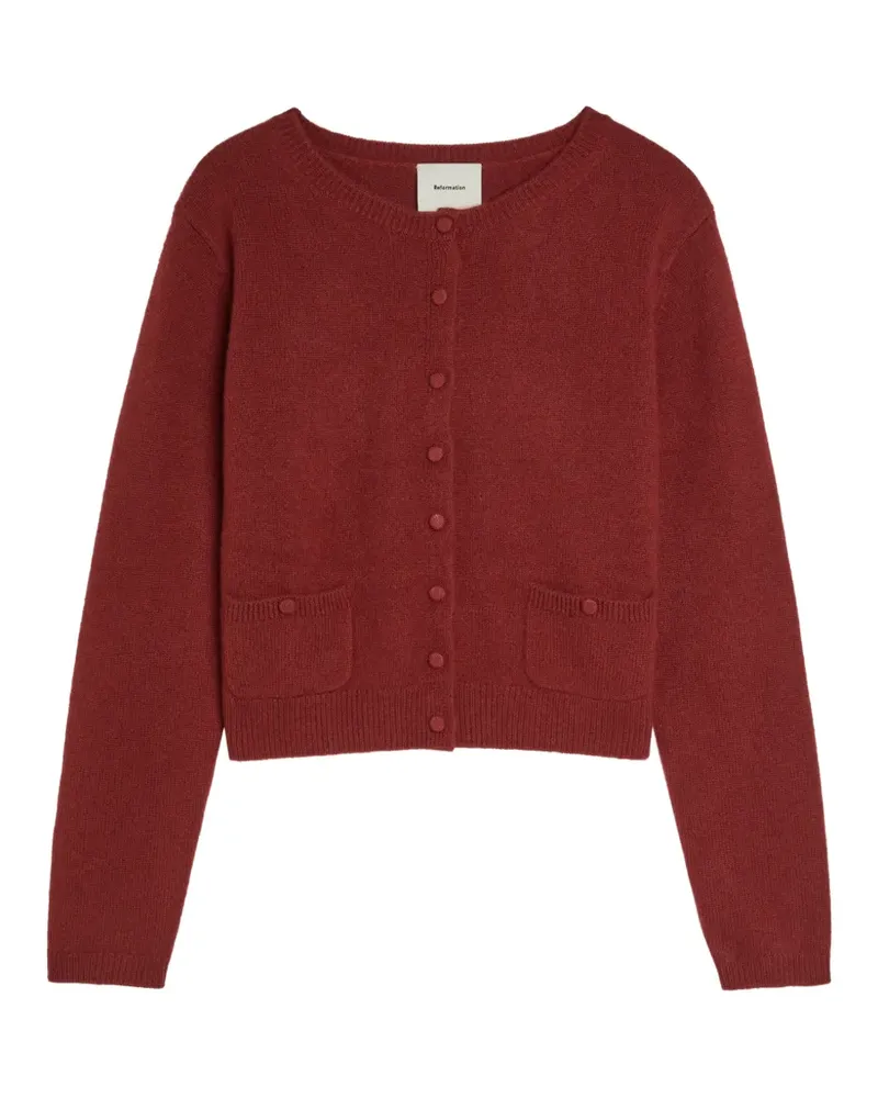 Reformation Clara Cardigan mit aufgesetzten Taschen - Rot Rot