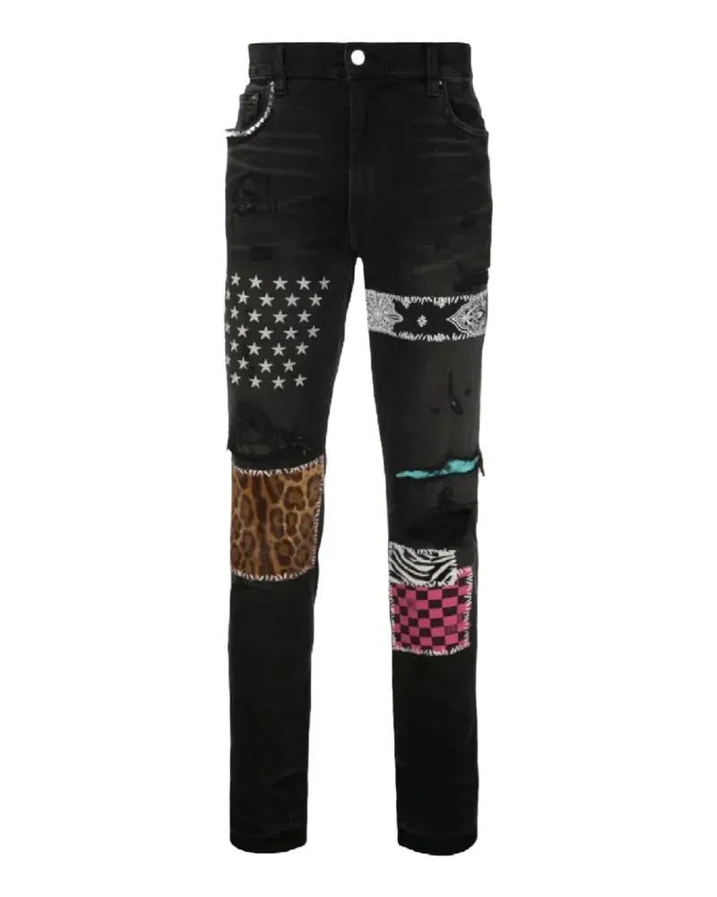 Amiri patchwork straight-leg jeans - Schwarz Schwarz