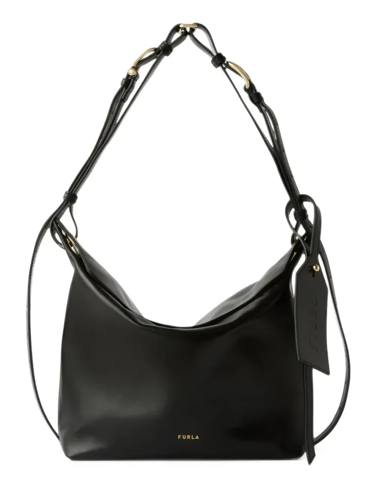 Furla Schultertasche mit Logo-Schild - Schwarz Schwarz