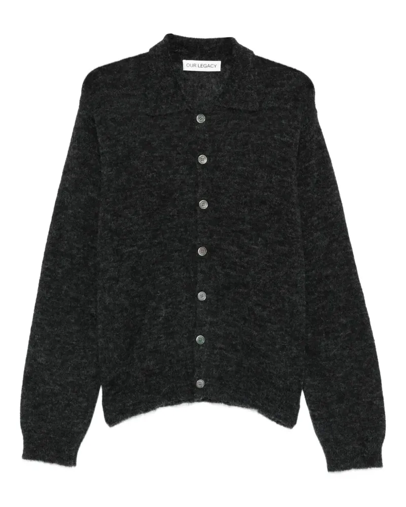 Our Legacy Cardigan mit Poloshirtkragen - Grau Grau