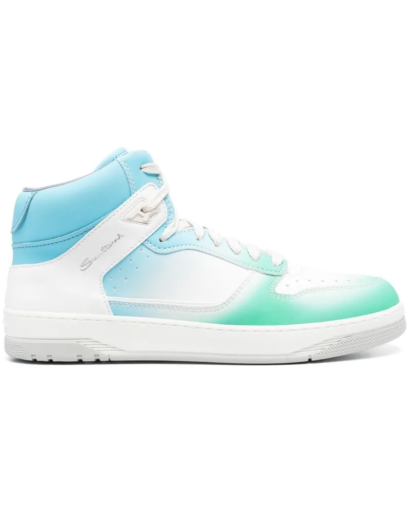 Santoni High-Top-Sneakers mit Logo-Print - Grün Grün