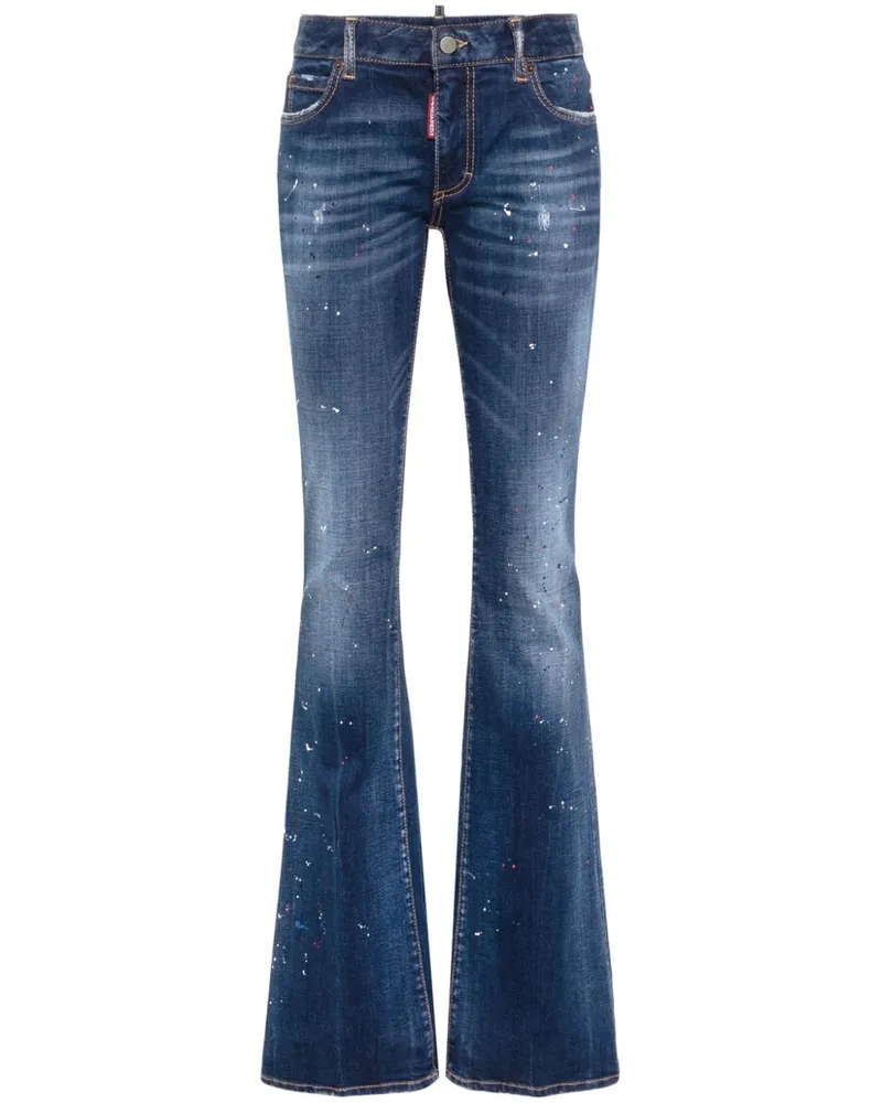 Dsquared2 Halbhohe Twiggy Schlagjeans - Blau Blau