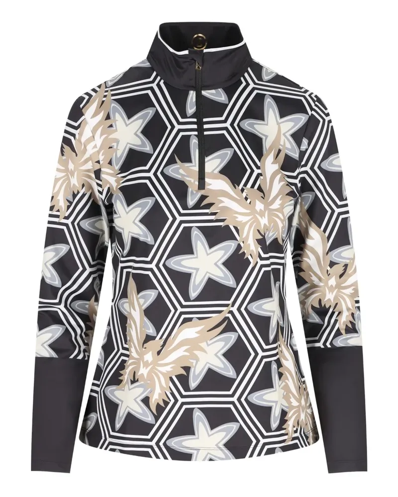 Bogner Amira graphic-print zip top - Schwarz Schwarz
