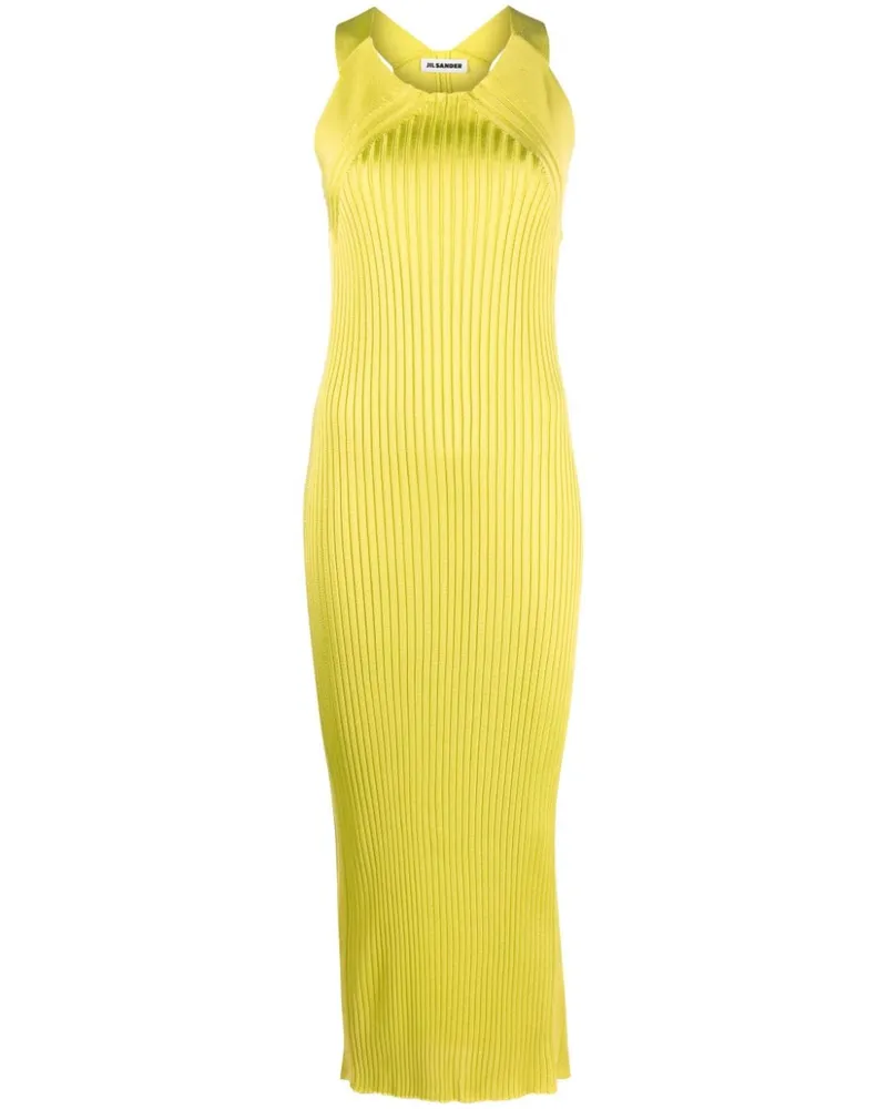 Jil Sander Geripptes Maxikleid - Grün Grün