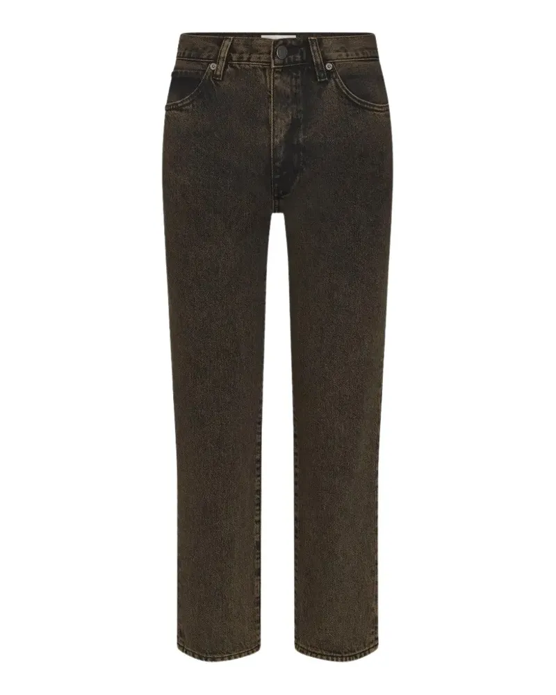 Frame Denim The Hang acid-wash straight-leg jeans - Braun Braun