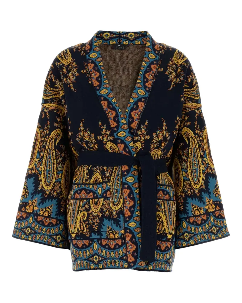 Etro Gürtel-Cape mit Paisleymuster - Schwarz Schwarz