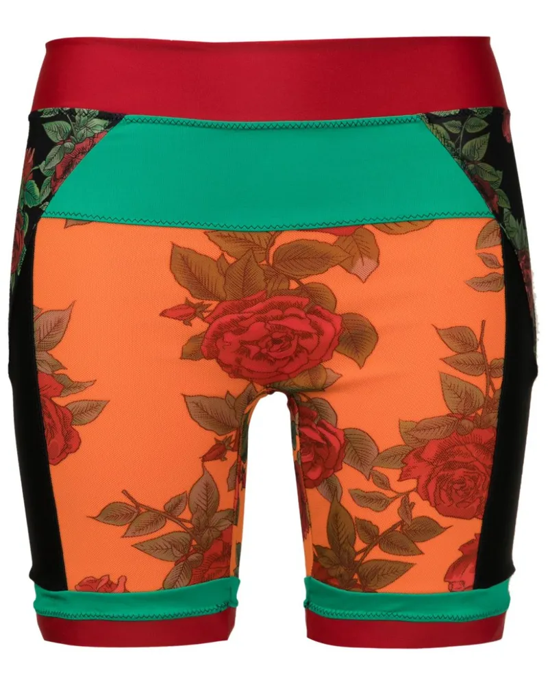 Amir Slama Shorts aus Mesh mit Rosenmuster - Mehrfarbig Mehrfarbig