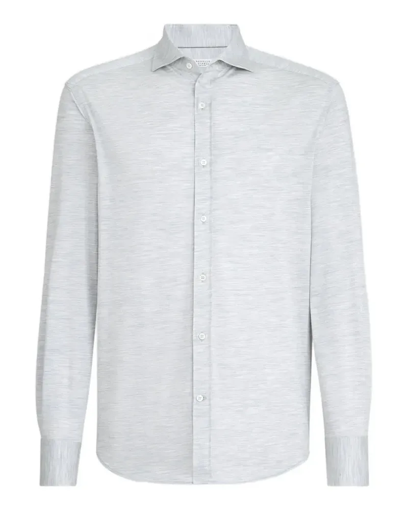 Brunello Cucinelli Jerseyhemd aus Seiden-Baumwollgemisch - Grau Grau
