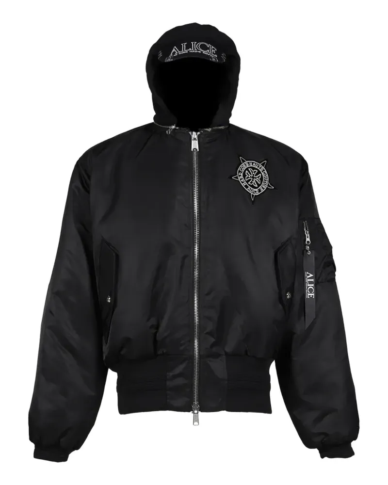 N.HOOLYWOOD hooded MA-1 bomber jacket - Schwarz Schwarz