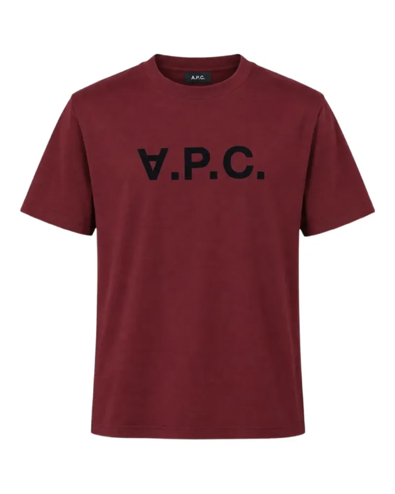 A.P.C. T-Shirt mit Logo-Print - Rot Rot