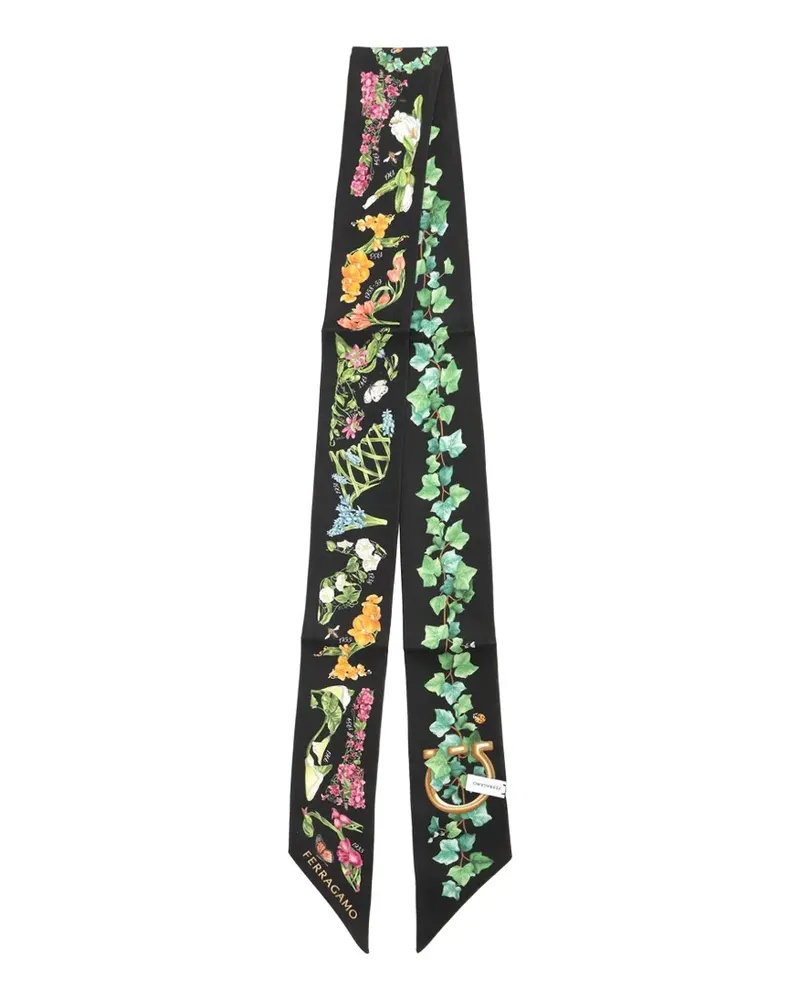Ferragamo Eden Shoes print bandeau scarf - Schwarz Schwarz