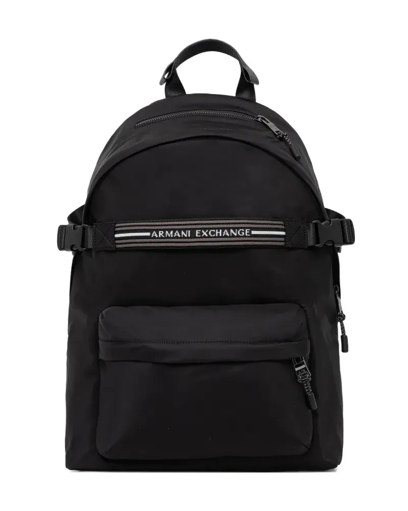 Armani Exchange logo-strap backpack - Schwarz Schwarz