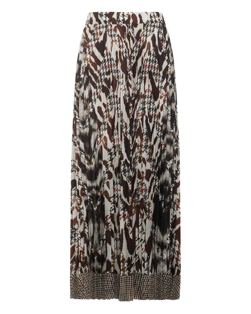 Pierre-Louis Mascia houndstooth-pattern maxi skirt - Braun Braun