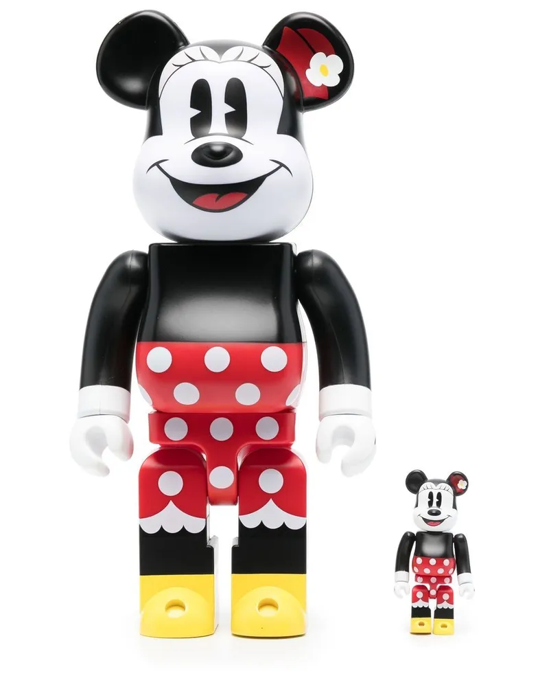 Medicom Toy Minnie Mouse BE@RBRICK 100% und 400% Figuren-Set Schwarz