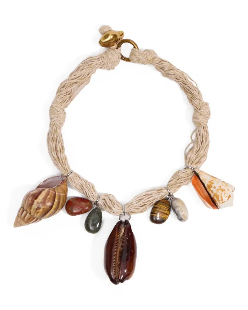 BIMBA Y LOLA shell-pendants cord necklace - Nude Nude