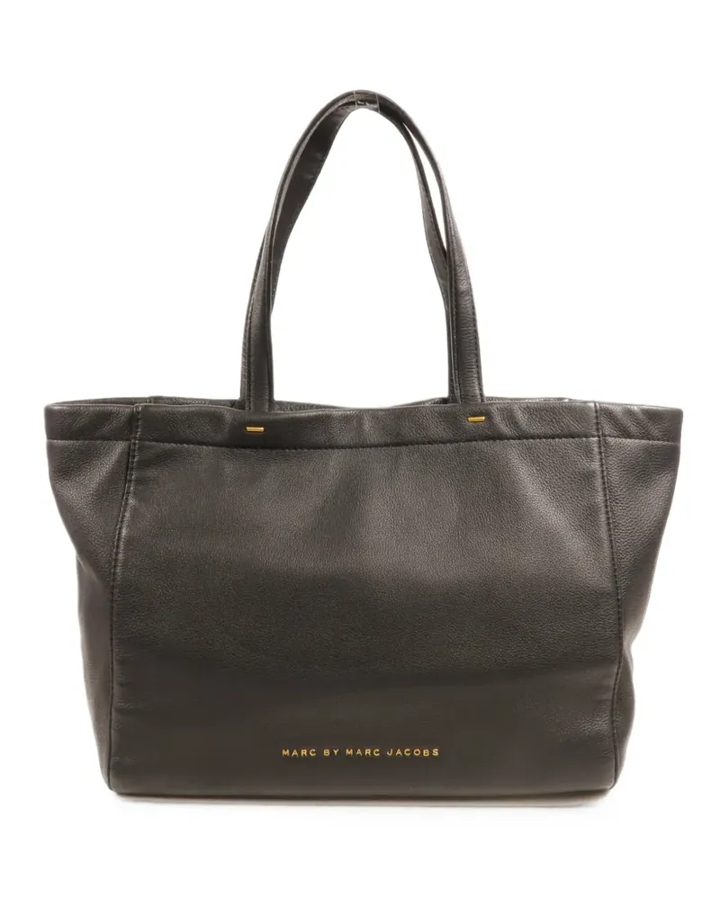 Marc Jacobs logo leather tote bag - Schwarz Schwarz